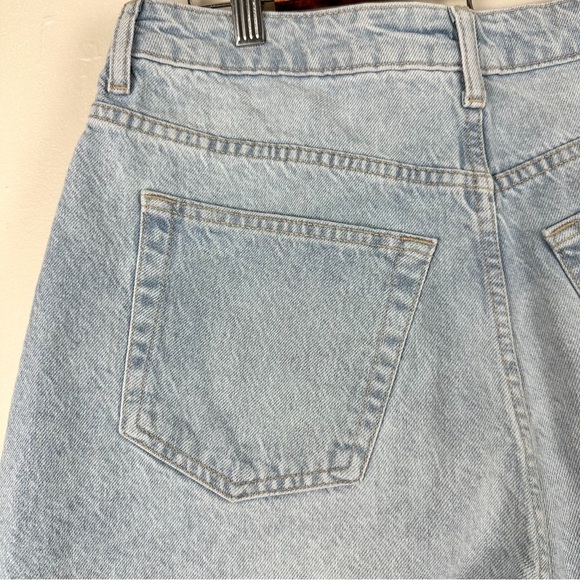 TOPSHOP Denim Shorts A-Line Mom Shorts Bleach Wash - Picture 11 of 17